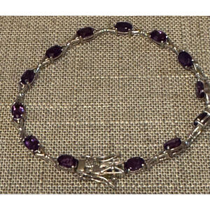 Amethyst Tennis Bracelet 10ctw sterling silver 7 1/4 inches ￼